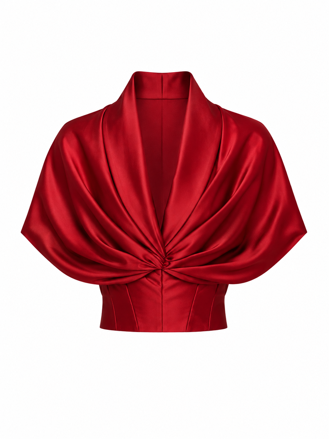Blusa drapeada en saten de seda