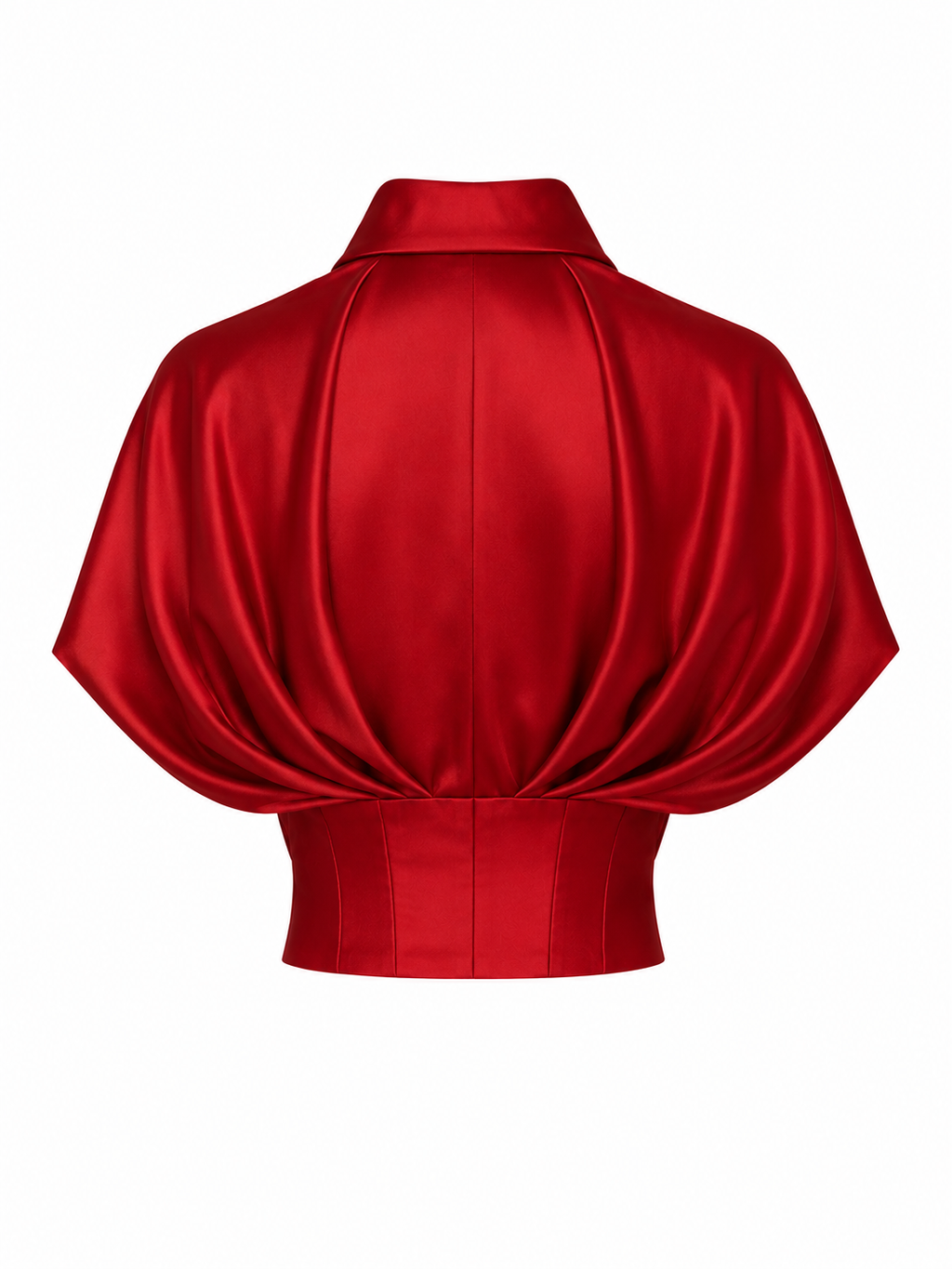 Blusa drapeada en saten de seda
