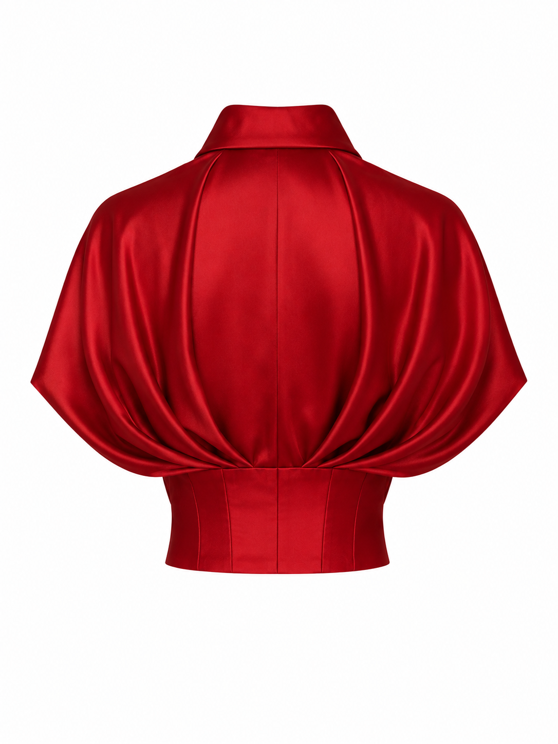 Blusa drapeada en saten de seda