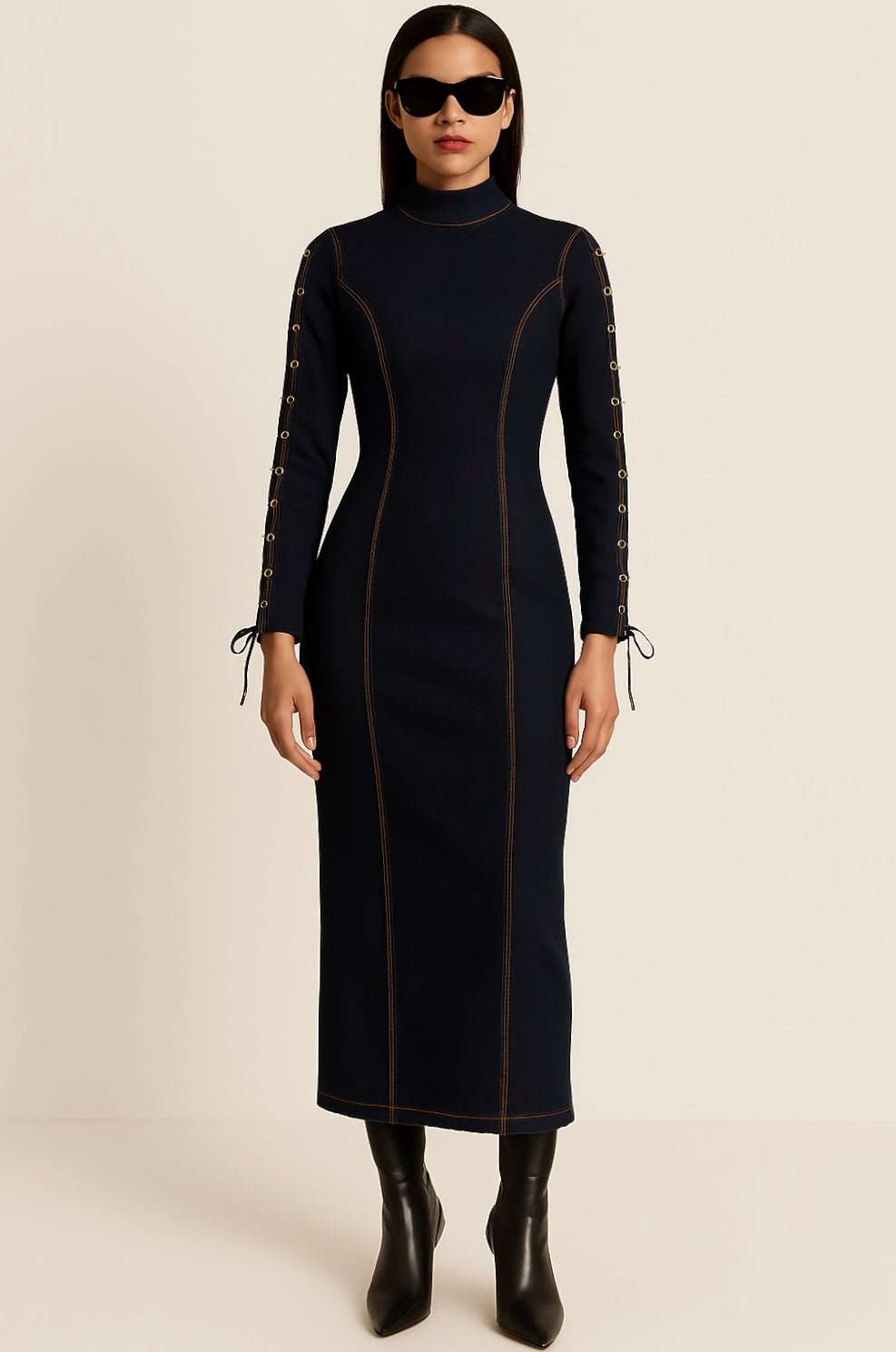 Vestido entallado de denim