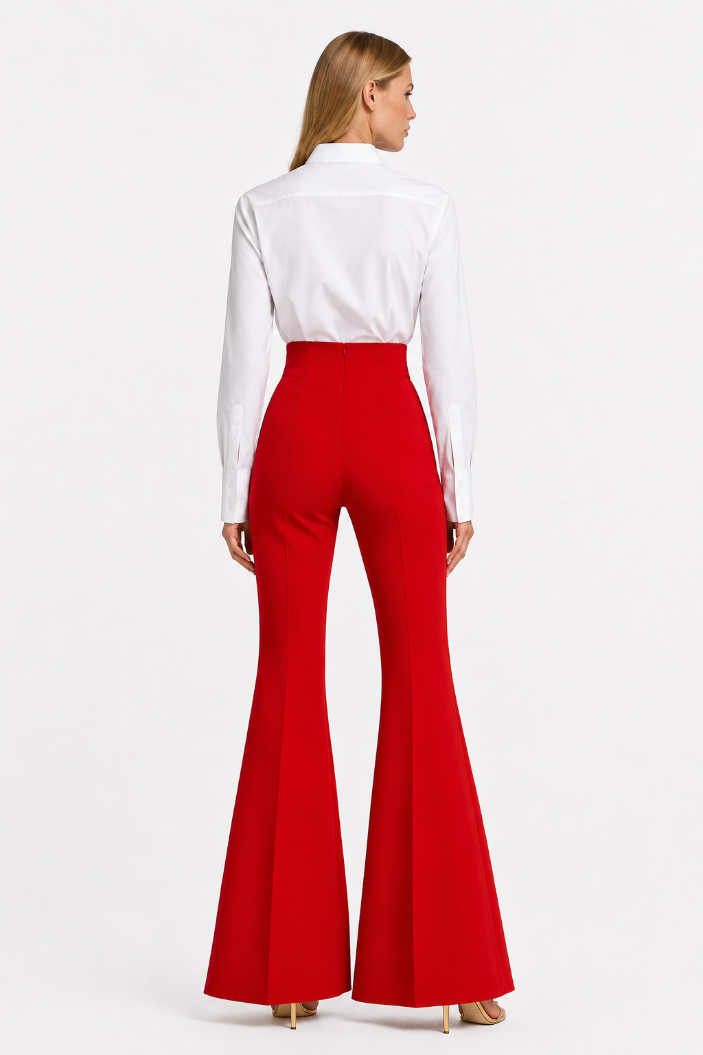 Pantalón campana en fake neopreno
