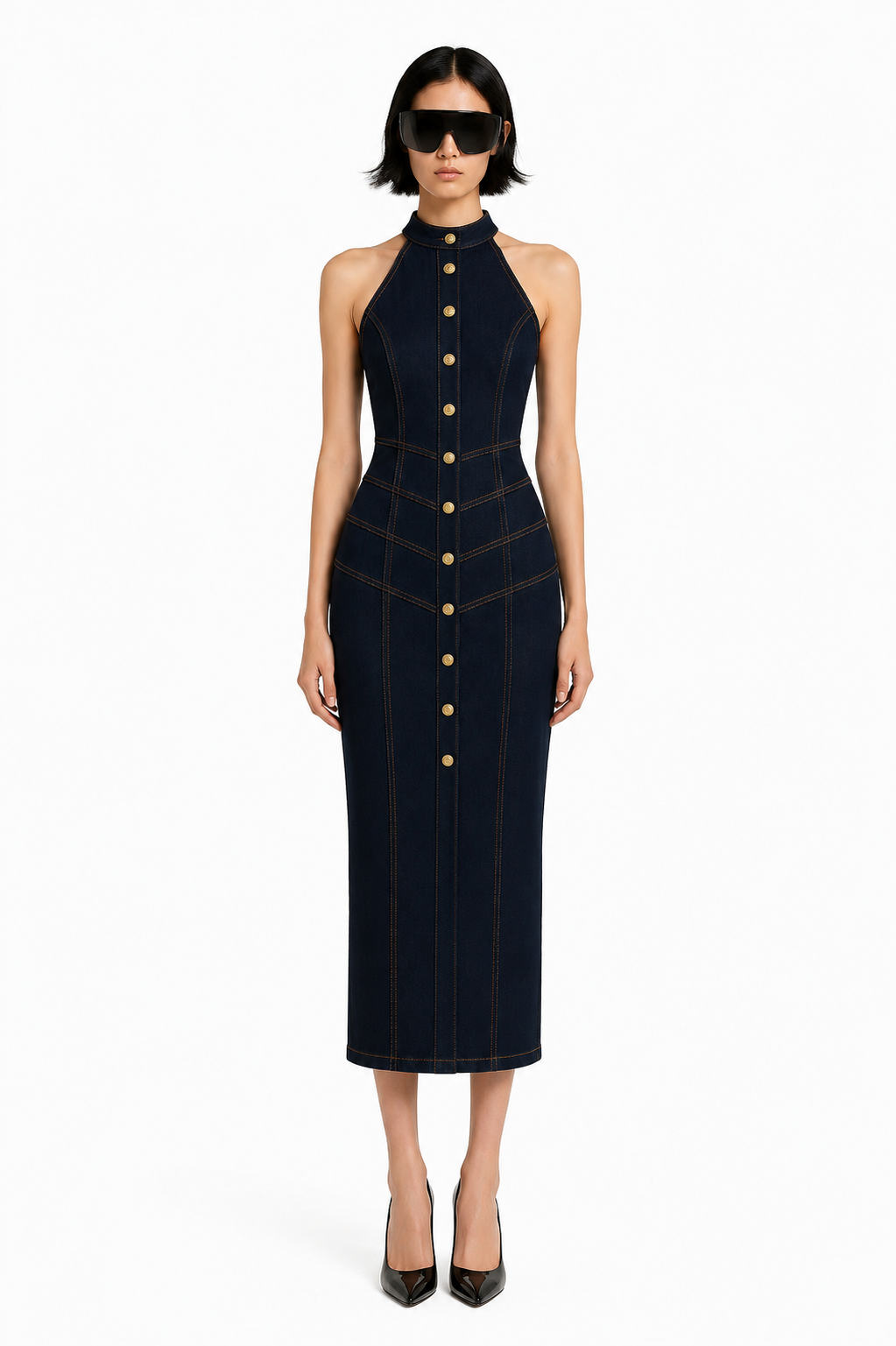 Vestido de escote halter