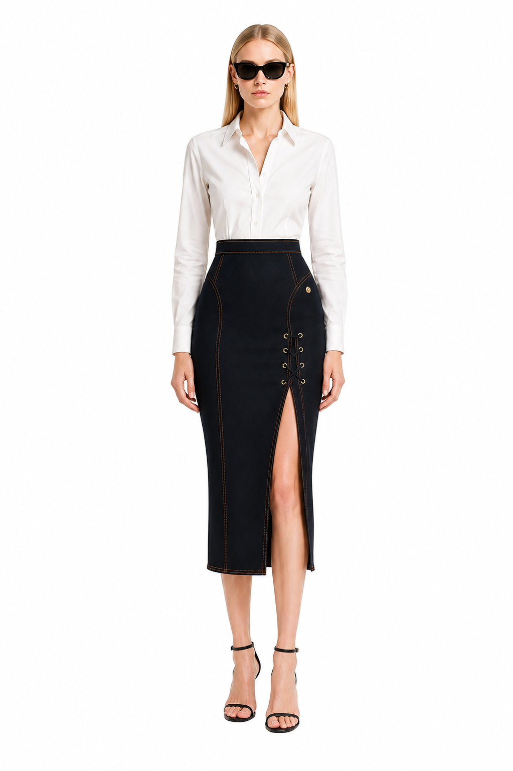 Falda midi entallada